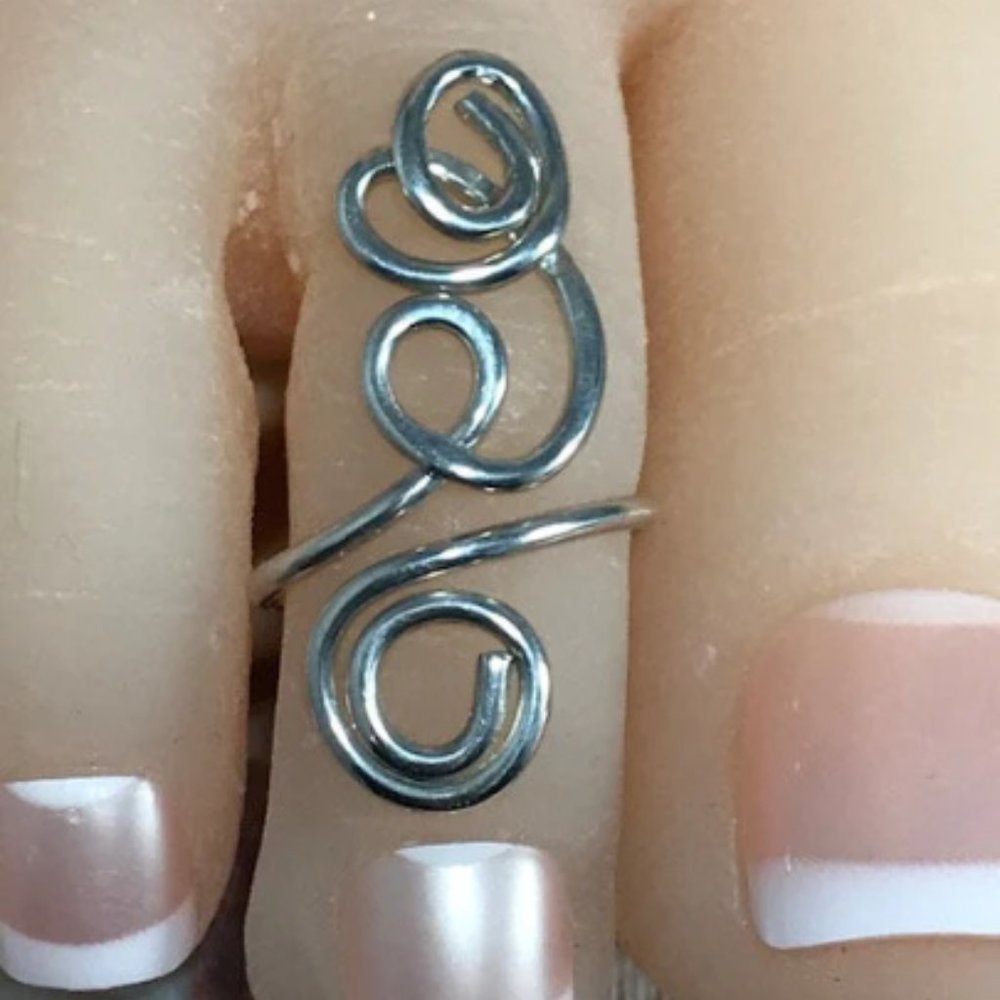 Toe Ring - Sterling Silver Toe Ring- Midi Ring, F… - image 4